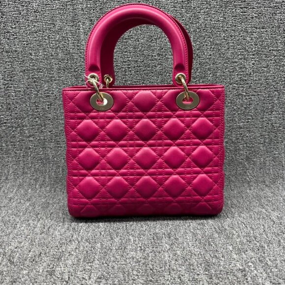 Dior Lady Lambskin Pink Leather Medium Satchel Bag ccofb1450-102525 - Picture 3 of 16